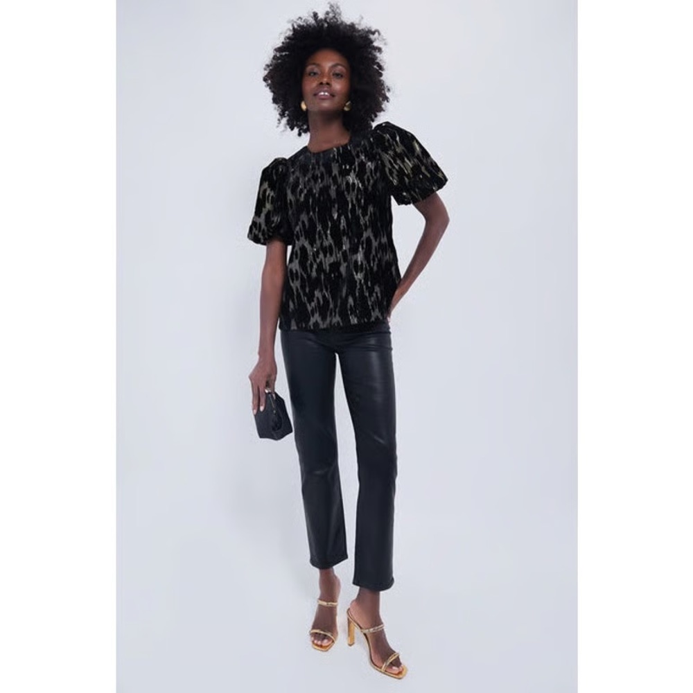 Pomander Place Metallic Velvet Burnout Lyla Blouse